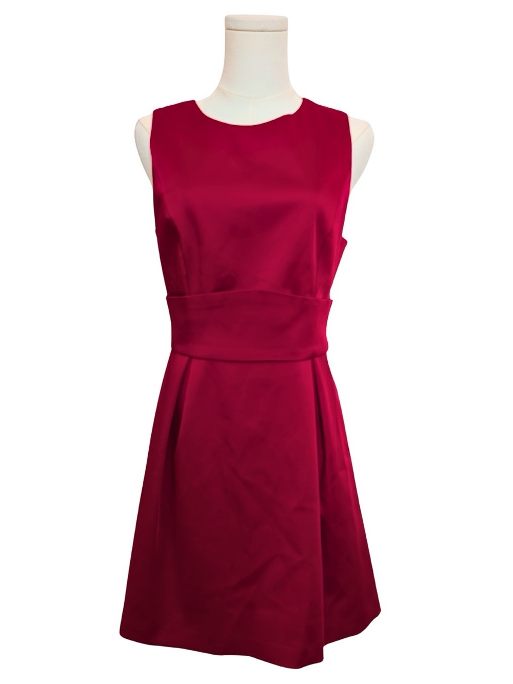 Zara Basic Red Satin Fit & Flare Mini Dress sz M